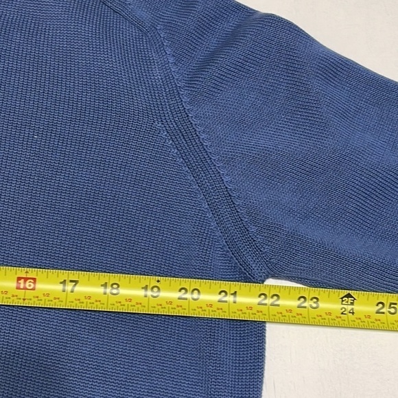 Gran Sasso Woman Blue V Neck Sweater Made in Italy Size 14 - Picture 4 of 9